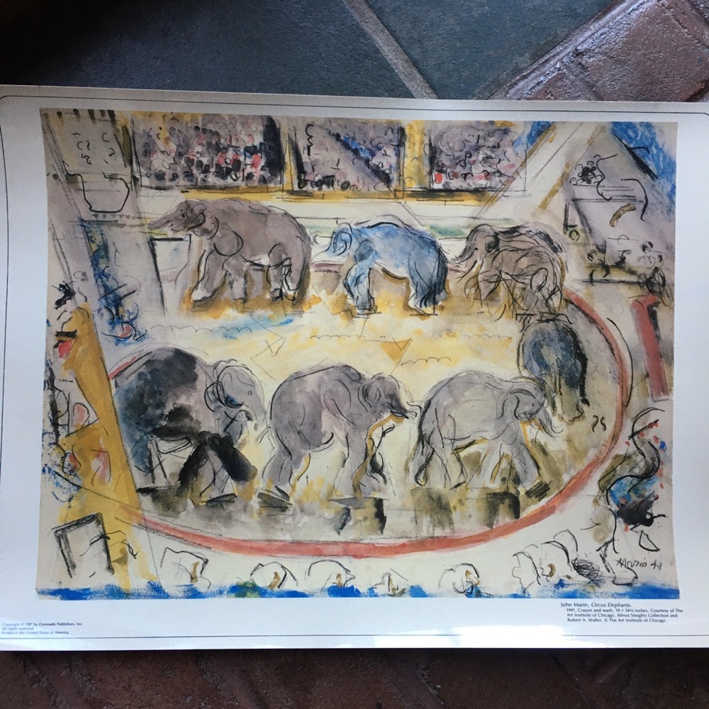 John Marin circus elephants poster